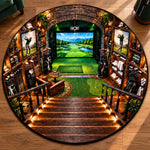 Custom Golf Course Landscape Decor - Personalized Quilted Round Mat