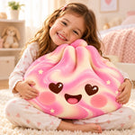 Custom Kawaii Rainbow Cloud Character Decor Gifts For Kids - Personalized Shaped Pillow