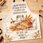 Custom Name Funny Sourdough Baker Gifts - Personalized Apron With Pocket