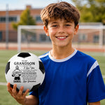 Custom Name Motivational Soccer Gift for Grandson - Personalized Soccer Ball