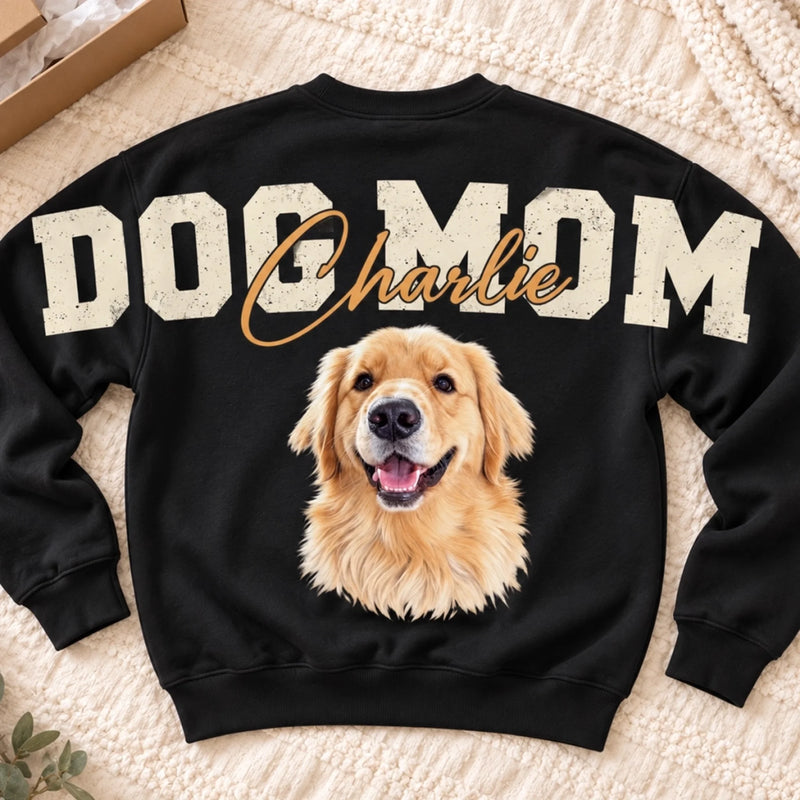 Custom Photo Name Dog Lover Gifts - Personalized Arm To Arm Sweatshirt