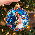 Custom Photo First Christmas Married Couple Gifts - Personalized Ornament