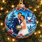 Custom Photo First Christmas Married Couple Gifts - Personalized Ornament