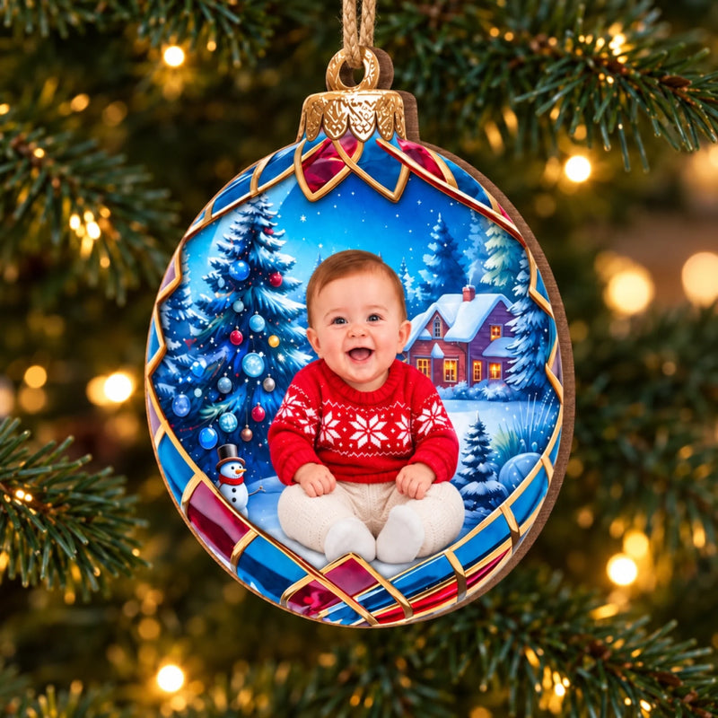 Custom Photo Baby’s First Christmas Gifts For Kids - Personalized Ornament
