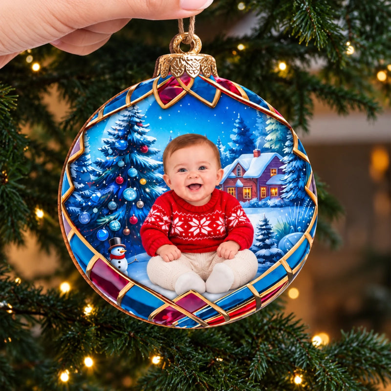 Custom Photo Baby’s First Christmas Gifts For Kids - Personalized Ornament