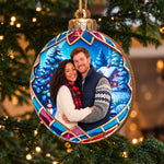 Custom Photo Together At Christmas Couple Gifts - Personalized Ornament