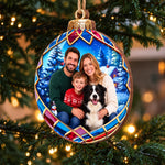 Custom Photo Family With Pets Christmas Gifts - Personalized Ornament