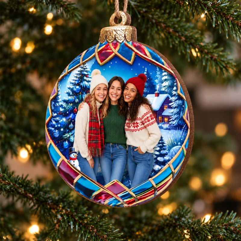 Custom Photo Together At Christmas Bestie Gifts - Personalized Ornament
