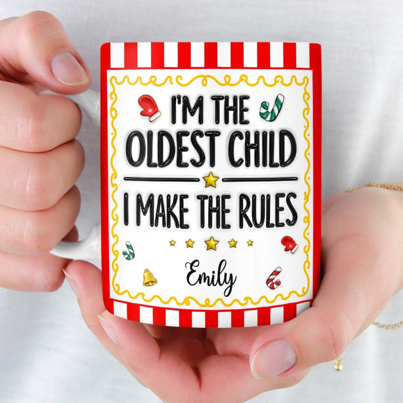 Custom Name Birth Order Sibling Christmas Gifts - Personalized Mug