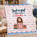 Custom Name Just A Girl Who Loves Books Gifts for Women - Personalized Blanket