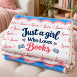 Custom Name Just A Girl Who Loves Books Gifts for Women - Personalized Blanket