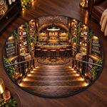 Home Bar Lounge Decor - Quilted Round Mat