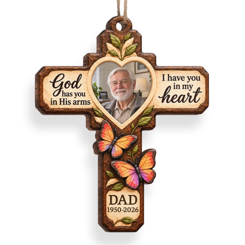 Custom Photo Memorial Loved One Tribute - Personalized Wooden Ornament