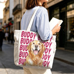 Custom Pet Photo Dog And Cat Gifts - Personalized Corduroy Tote Bag