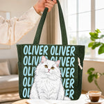 Custom Pet Photo Dog And Cat Gifts - Personalized Corduroy Tote Bag