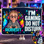 Custom Name Gaming Gifts for Gamers - Personalized Snuggle Blanket