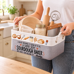 Custom Name Sourdough Baking Humor Gifts - Personalized Storage Basket