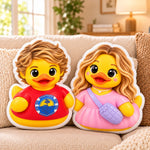 Custom Photo 3D Cartoon Duck Gifts For Kids, Family - Personalized Shaped Pillow