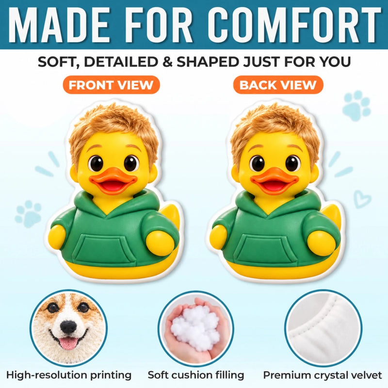 Custom Photo 3D Cartoon Duck Gifts For Kids, Family - Personalized Shaped Pillow