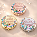 Custom Name Floral Encouragement Gifts for Daughter and Granddaughter - Personalized Compact Mirror