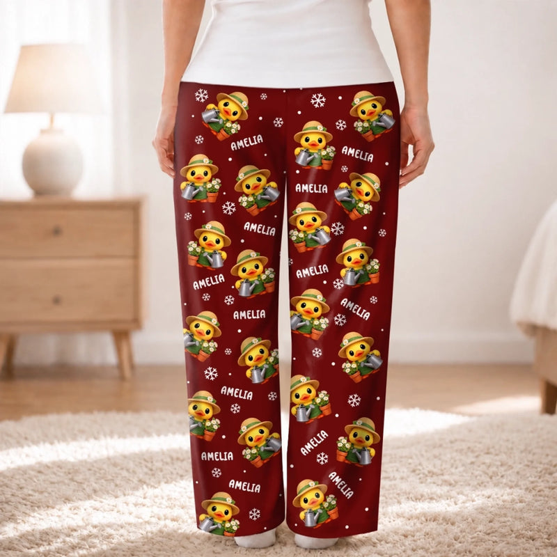 Custom Name Christmas Duck Gifts For Families - Personalized Pajamas Pants