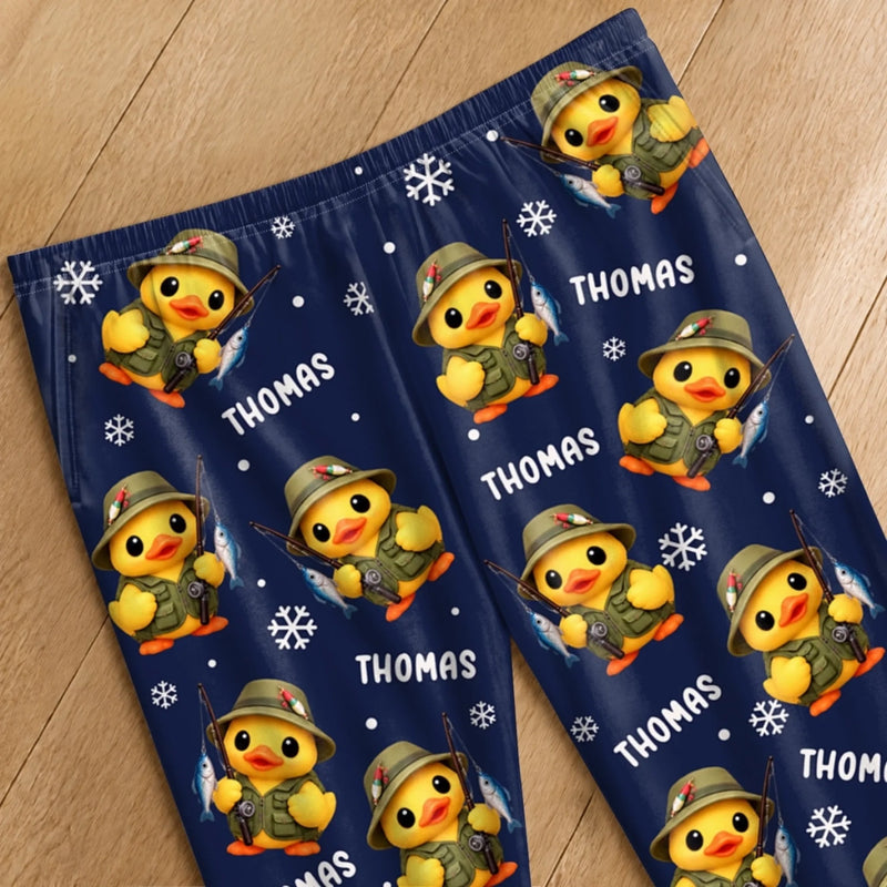Custom Name Christmas Duck Gifts For Families - Personalized Pajamas Pants