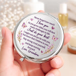 Custom Name Butterfly Initial Gifts for Daughter and Granddaughter - Personalized Compact Mirror
