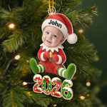 Custom Photo Elf Christmas Gifts for Kids, Baby - Personalized Ornament