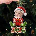 Custom Photo Elf Christmas Gifts for Kids, Baby - Personalized Ornament