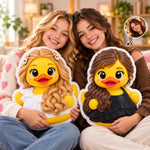 Custom Photo 3D Cartoon Duck Gifts For Best Friends, Besties, Sisters - Personalized Shaped Pillow