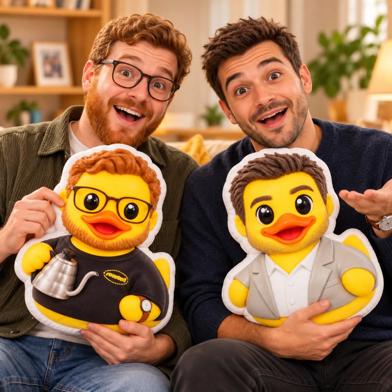 Custom Photo 3D Cartoon Duck Gifts For Best Friends, Besties, Sisters - Personalized Shaped Pillow