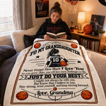 Custom Name Basketball Gifts For Granddaughter - Personalized Blanket