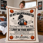 Custom Name Basketball Gifts For Granddaughter - Personalized Blanket