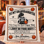 Custom Name Basketball Gifts For Granddaughter - Personalized Blanket
