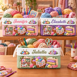 Custom Knitting Crochet Gifts For Crocheters, Crafters, Women - Personalized Storage Basket