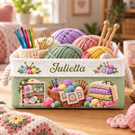 Custom Knitting Crochet Gifts For Crocheters, Crafters, Women - Personalized Storage Basket