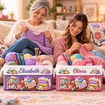 Custom Knitting Crochet Gifts For Crocheters, Crafters, Women - Personalized Storage Basket