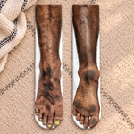 Custom Funny Fake Bare Feet Prank Gifts - Personalized Middle Tube Socks