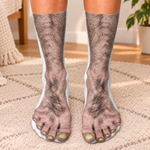 Custom Funny Fake Bare Feet Prank Gifts - Personalized Middle Tube Socks