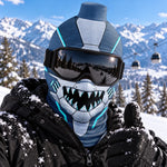 Custom Funny Shark Skiing Gifts For Men, Women - Personalized BlockHead Ski Mask