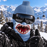 Custom Funny Shark Skiing Gifts For Men, Women - Personalized BlockHead Ski Mask