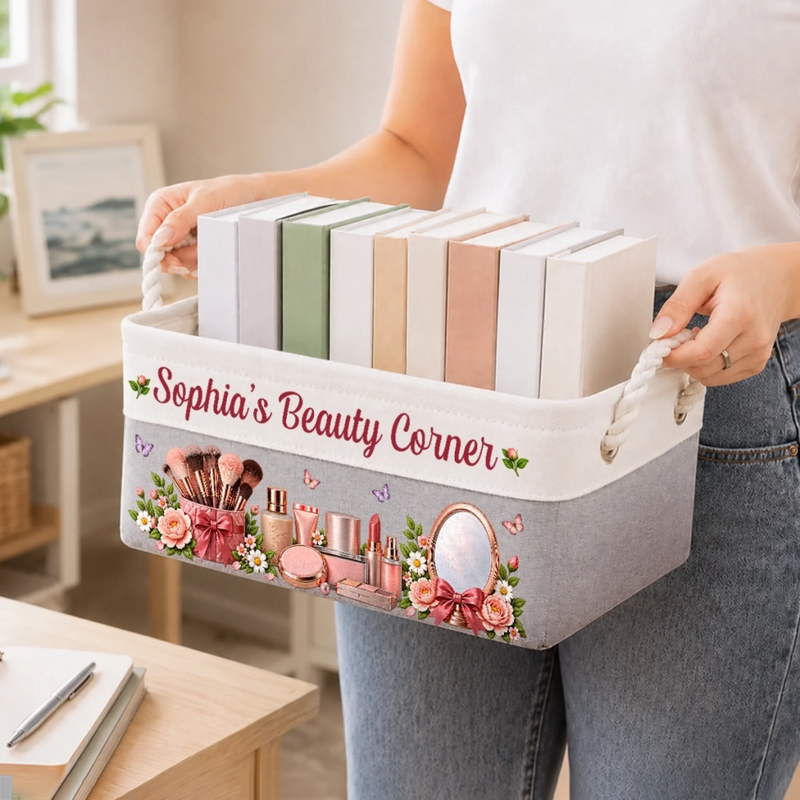 Custom Name Makeup Beauty Gifts For Women - Personalized Storage Basket