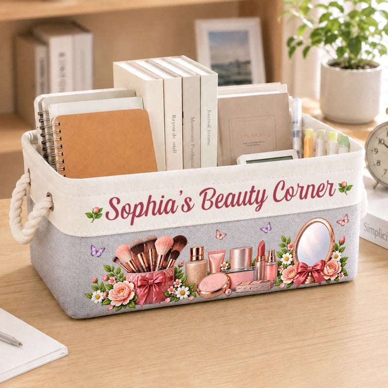 Custom Name Makeup Beauty Gifts For Women - Personalized Storage Basket