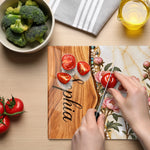 Custom Name Floral Kitchen Decor Gifts For Her - Personalized Glass Cutting Board