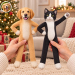 Custom Photo Funny Pet Christmas Gifts For Pet Lovers - Personalized Poseable Plush Doll
