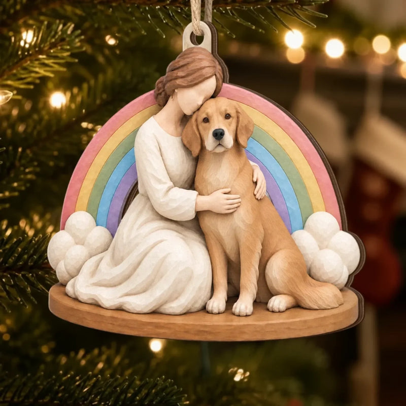 Custom Pet Photo Christmas Gifts for Dog Lovers - Personalized Wooden Ornament