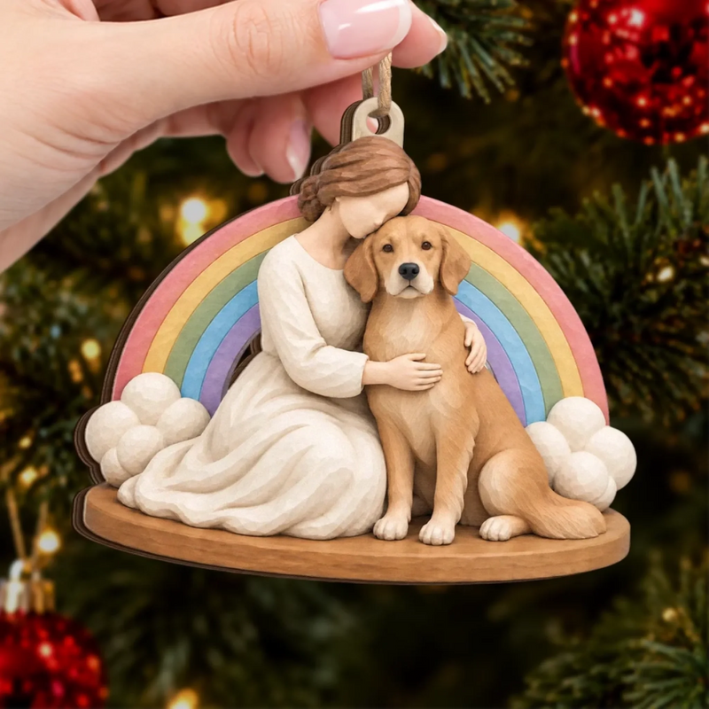 Custom Pet Photo Christmas Gifts for Dog Lovers - Personalized Wooden Ornament
