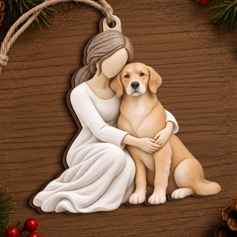 Custom Pet Photo Christmas Gifts for Pet Lovers - Personalized Wooden Ornament