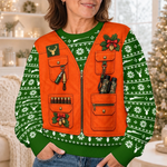 Custom Photo Merry Huntmas Deer Scene for Him - Personalized Ugly Sweatshirt