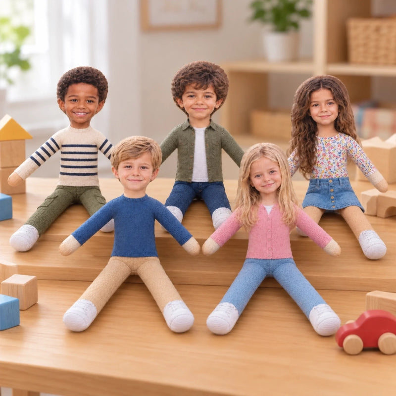 Custom Photo Kids Keepsake Gifts - Personalized Poseable Plush Doll